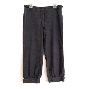 ELEVENSES ANTHROPOLOGIE ANTHRO Charcoal Gray Fuzzy High Waisted Cropped Pants 10